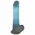 You2Toys Glow in the Dark - Suction Cup Glowing Dildo with Testicles (Blue)