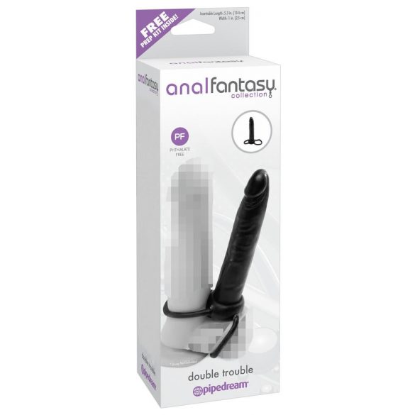 analfantasy Double Trouble - doczepiane dildo analne (czarne)