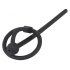 Silicone Glans Ring with Hollow Urethral Rod (Black)