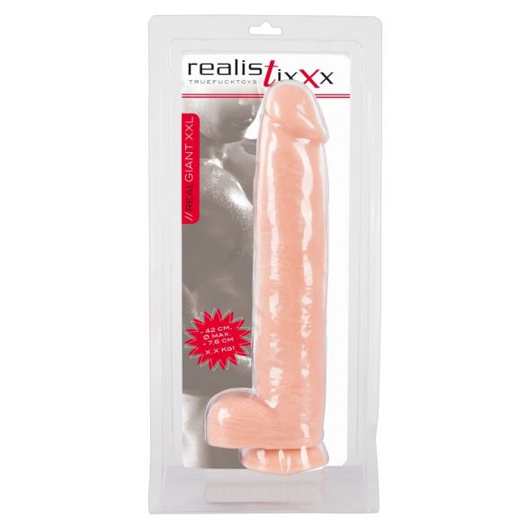 realistixxx Giant 3XL - veľké realistické dildo s prísavkou (42cm) - telová farba