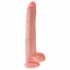 King Cock 14 testicle large dildo (35cm) - prírodné