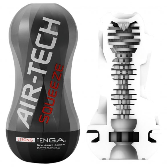 TENGA Air-Tech Squeeze Strong - masturbateur à succion (noir)