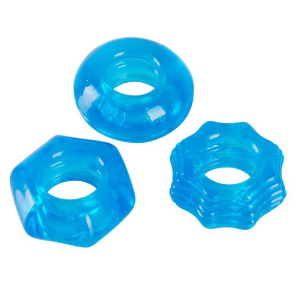 You2Toys Stretchy - silikona dzimumlocekļa gredzenu komplekts (zils)