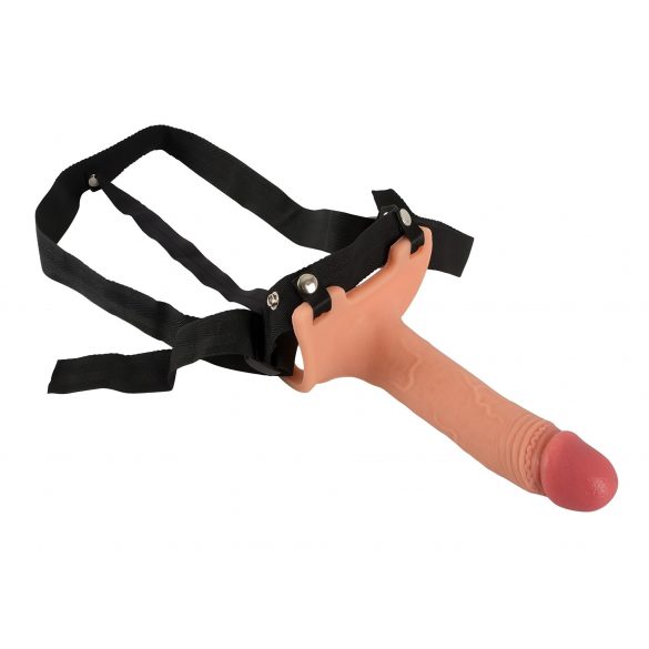 Realistixxx Strap-on - ihålig, realistisk dildo (naturlig)