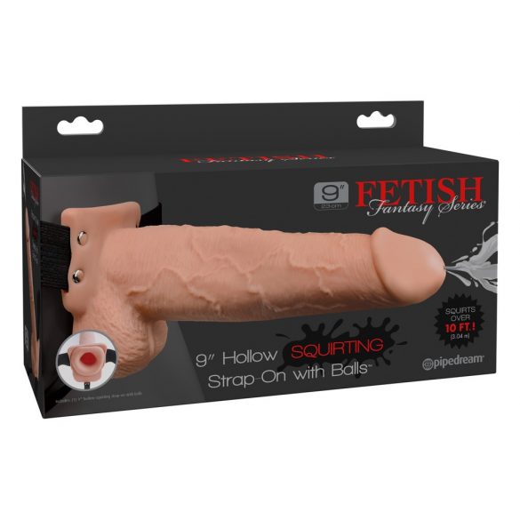 Fetish Strap-On 9 - Hollow, Ejaculating Dildo (Natural)