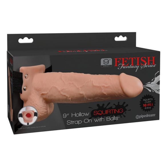 Fetish Strap-On 9 - Hollow, Ejaculating Dildo (Natural)