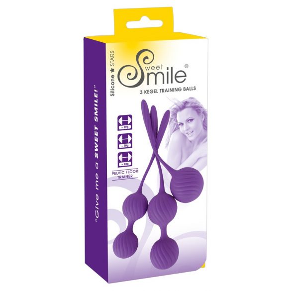 SMILE 3 Kegel - geišas bumbiņu komplekts - ceriņkrāsa (3 daļas)