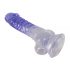 Dildo Trasparente Viola con Testicoli e Ventosa - 19,5 cm