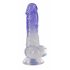 Crystal Clear - dildo s testisima s nožicama - 19,5 cm (prozirno-ljubičasta)