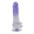 Dildo Trasparente Viola con Testicoli e Ventosa - 19,5 cm