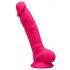 Silexd 7 - dildo flexibil cu ventuză - 17,5 cm (roz)