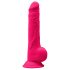 Silexd 9,5 - buigzame dildo met zuignap en testikels - 24 cm (roze)