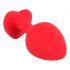 You2Toys Plug M - zwarte anaal dildo met hartvormige steen - medium (rood)