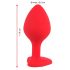 You2Toys Plug M - crni analni dildo u obliku srca od kamena - srednji (crveni)