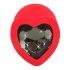 You2Toys Heart-Shaped Anal Plug M with Black Gem - Medium (Red)