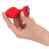 You2Toys Heart-Shaped Anal Plug M with Black Gem - Medium (Red)