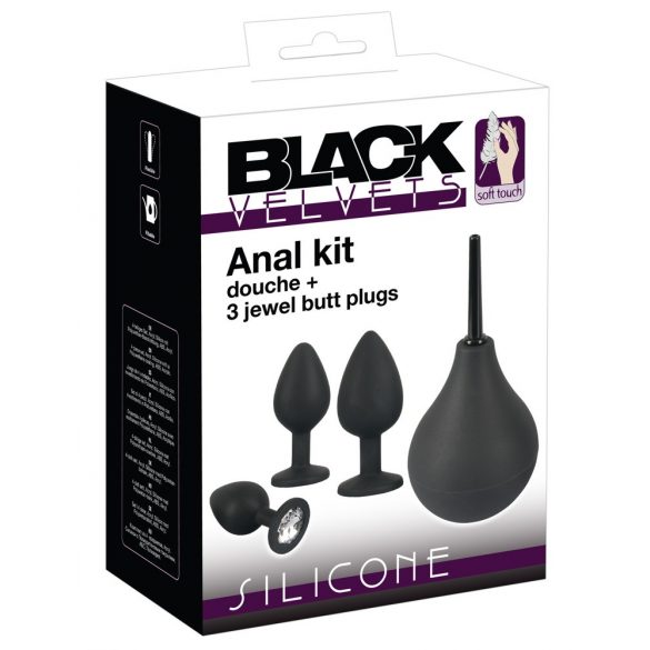 Black Velvet - anālās dildo komplekts (4 daļas) - melns