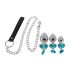 Set Plug Anale con Campanellini e Guinzaglio (argento)