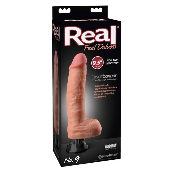 Real Feel Deluxe No.9 - testikularni, realistični vibrator (prirodni)