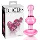 Icicles No. 75 - cœur, dildo en verre (rose)