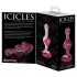 Icicles Nr. 75 - dildo anal din sticlă, cu inimă (roz)