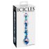 Icicles No. 08 - gewellter, doppelseitiger, Glasdildo (transparent-blau)