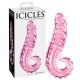 Icicles No. 24 - triibuline klaasist dildo (roosa)