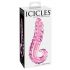 Icicles No. 24 - ribbed tongue glass dildo (pink)