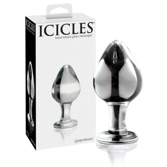 Icicles No. 25 - kegelvormige, glazen anale dildo (doorzichtig)