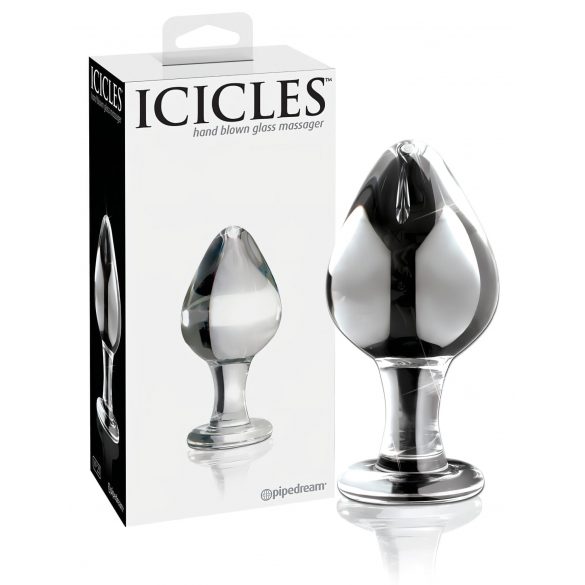 Icicles No. 25 - конусовиден, стъклен анален вибратор (полупрозрачен)