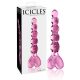 Icicles No. 43 - Beaded Heart Glass Dildo (Pink)