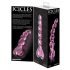 Icicles No. 43 - beaded, heart-shaped glass dildo (pink)