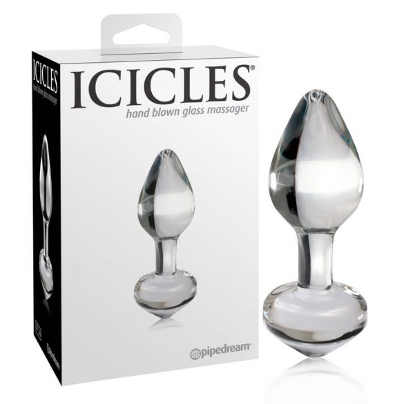 Icicles No. 44 - szklane dildo analne w kształcie stożka (półprzezroczyste)