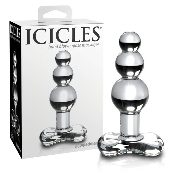 Icicles No. 47 - Triple Beaded Glass Anal Dildo (Transparent)