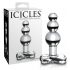 Icicles Nr. 47 - Dreifach Perlmutt, Glas Anal Dildo (transparent)