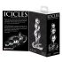 Icicles Nr. 47 - dildo anal din sticlă cu trei perle (transparent)