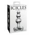 Icicles No. 47 - стъклен анален вибратор с тройни мъниста (полупрозрачен)