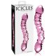 Icicles No. 55 - szklany dildo z podwójną końcówką i punktem G (różowy)