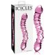 Icicles No. 55 - Double-ended, G-spot glass dildo (pink)