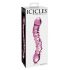 Icicles No. 55 - dubbelzijdige G-spot glazen dildo (roze)