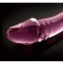 Icicles br. 57 - dvostrani stakleni dildo s penisom (roza)