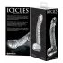 Icicles No. 61 - glass dildo with testicles and penis (transparent)