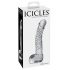 Icicles br. 61 - stakleni dildo sa testisima i penisom (proziran)