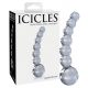 Icicles No. 66 - Curved, Beaded Glass Dildo (Transparent)