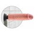 King Cock 10 - Bendable Suction Cup Vibrator (25cm) - Natural