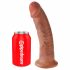 King Cock 9 - Suction Cup Realistic Dildo (23cm) - Dark Natural