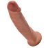 King Cock 9 - piesūcekņa bāze reālistisks dildo (23 cm) - tumšs dabīgs