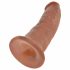 King Cock 9 - Suction Cup Realistic Dildo (23cm) - Dark Natural