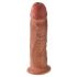 King Cock 10 - dildo mare cu ventuză (25cm) - culoare închis naturală