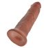 King Cock 10 - suur iminapaga dildo (25cm) - tume naturaalne